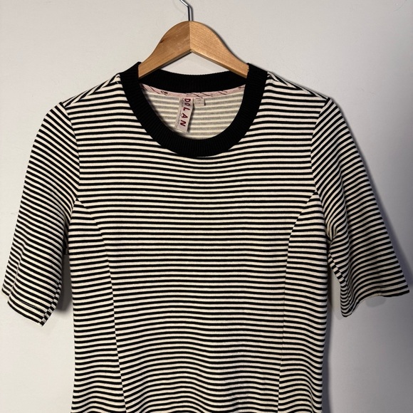 Dolan Anthropologie Black and White Striped Mini Dress, Size S - Picture 2 of 9